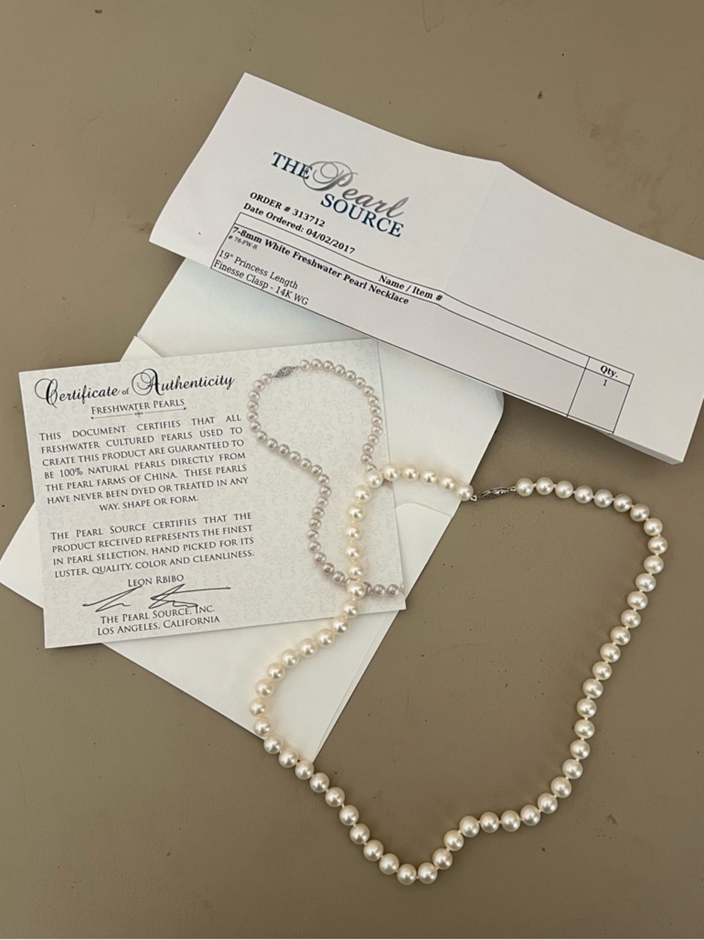 NWT Pearl source 7-8mm freshwater pearl necklace 19” princess length